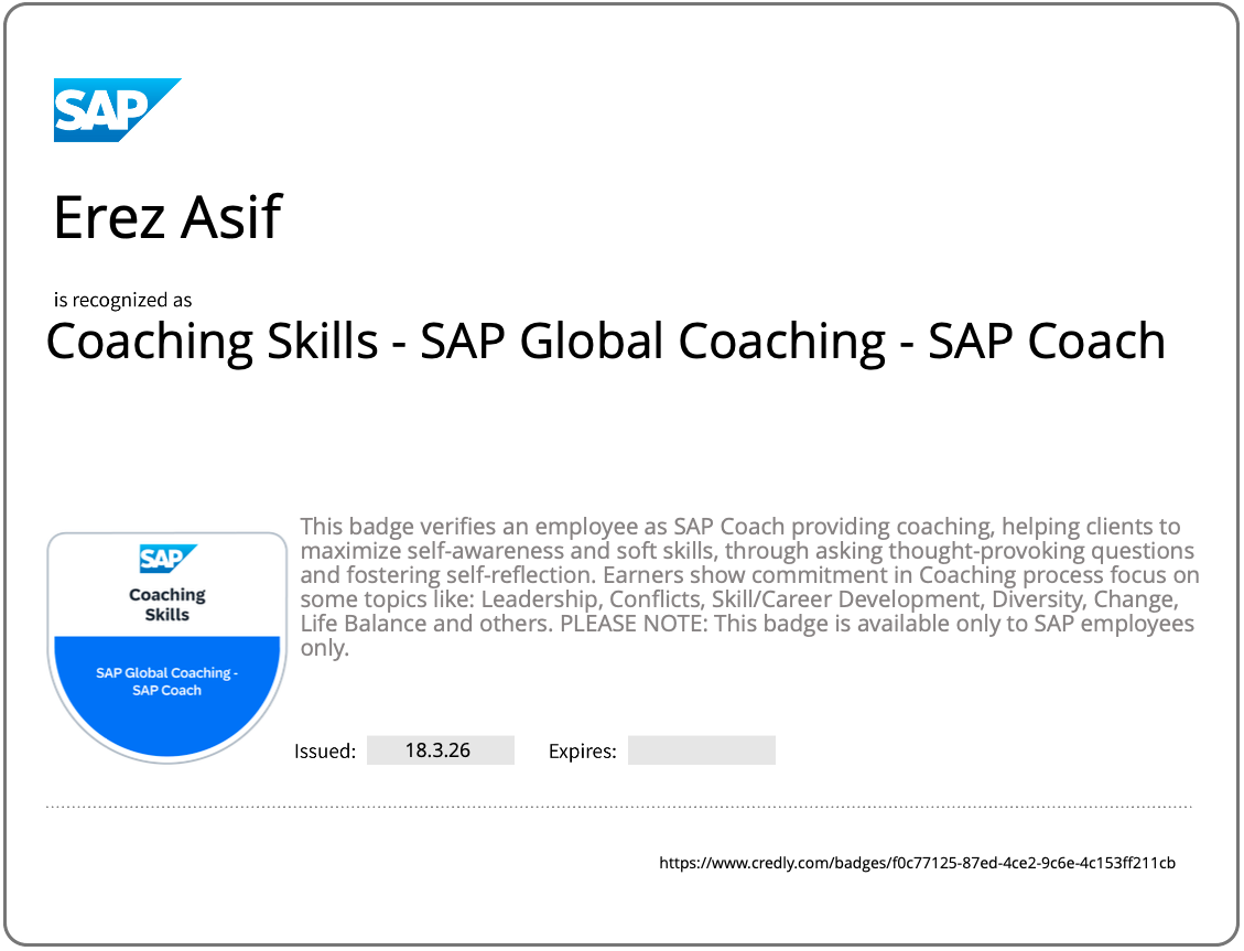 SAP Global Coach Certificate