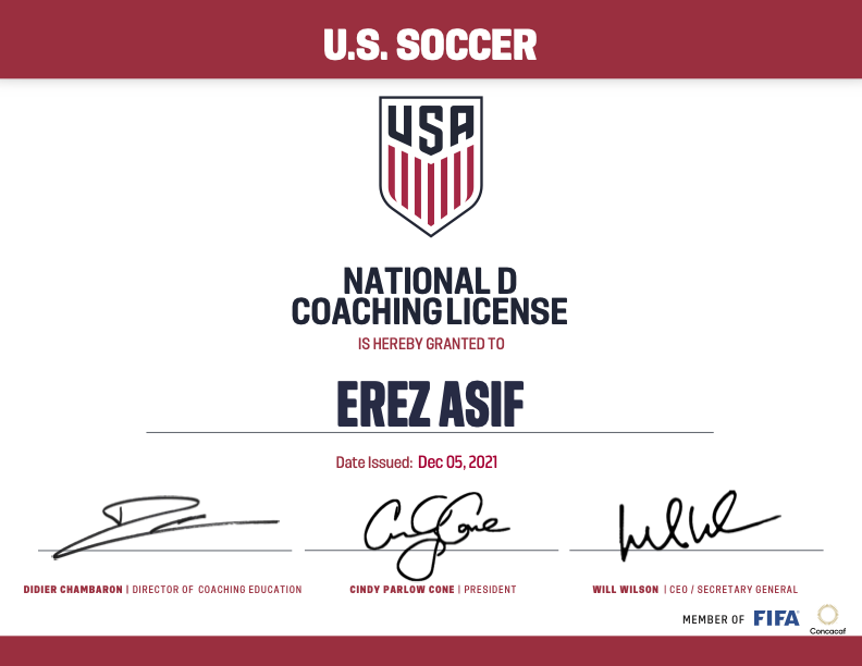 US Soccer License